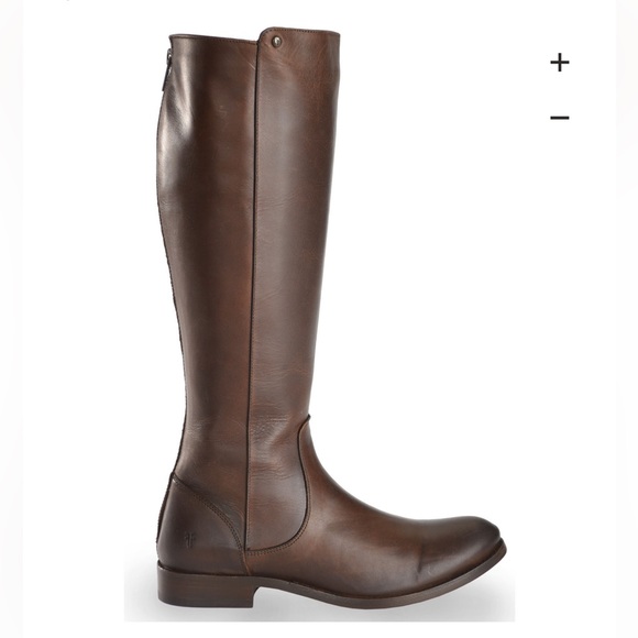 Frye Melissa Stud Redwood Leather Back Zip Equestrian Riding Tall Knee High Boot - Picture 3 of 15